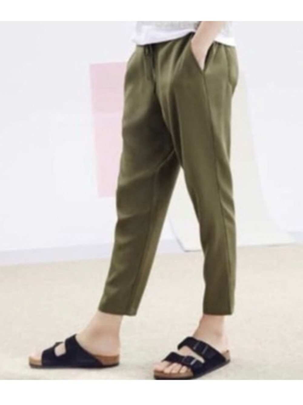 Eileen Fisher | The Fisher Project Olive Green Cropped Relaxed Pants